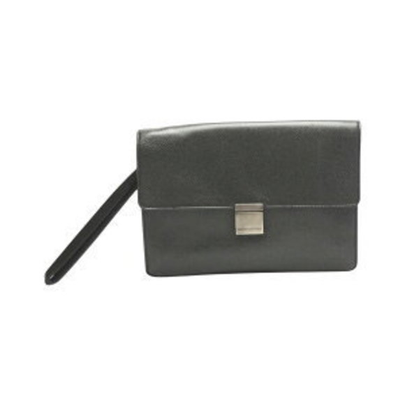 Louis Vuitton Taiga Selenga Clutch Bag Black LV - Picture 1 of 9